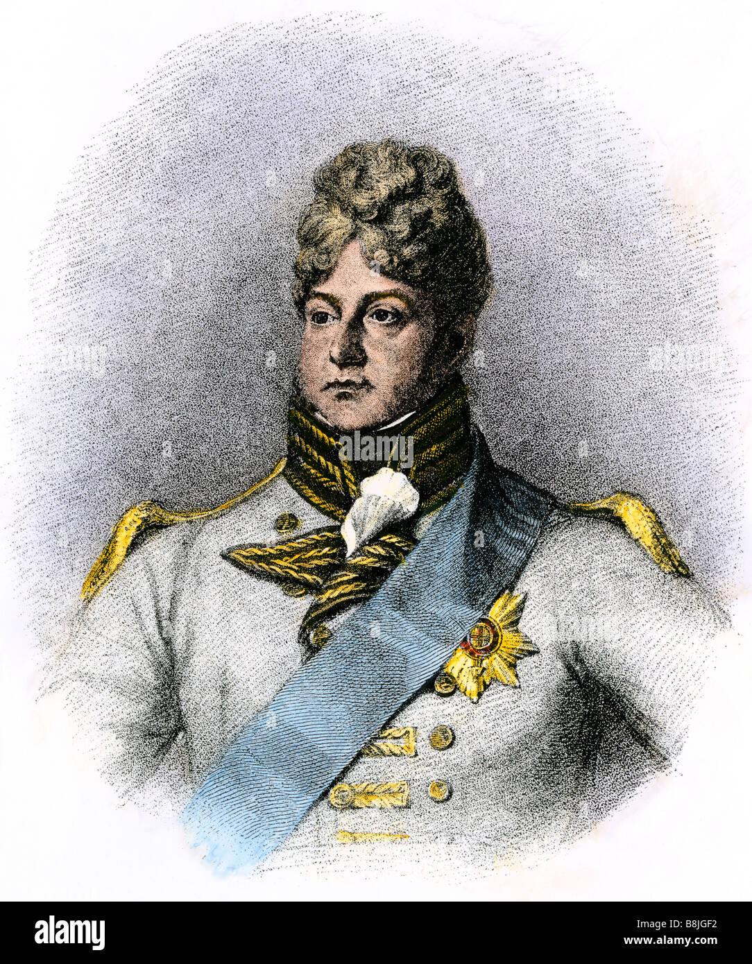 König George IV, als Prinz von Wales. Hand - farbige Holzschnitt Stockfoto