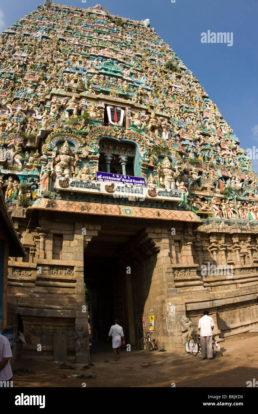 Indien-Tamil Nadu Kumbakonam Sarangapani Swami-Tempel Haupteingang gopuram Stockfoto