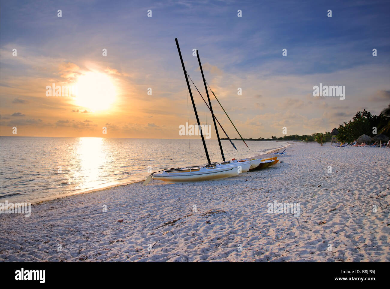 HDR-Aufnahme tropischen kubanischen Strand bei Sonnenuntergang - Playa Ancon, Kuba Stockfoto