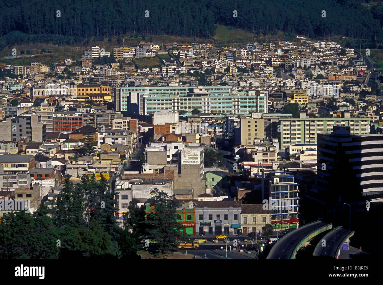 Blick von oben Blick vom Panecillo Hill Stadtbild der Hauptstadt Quito in der Provinz Pichincha, Ecuador Südamerika Stockfoto