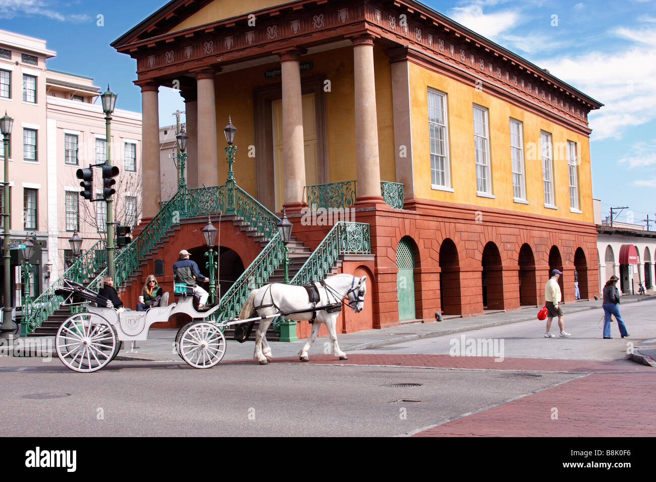 Touristen in historischen Marktplatz, Charleston, South Carolina, USA Stockfoto