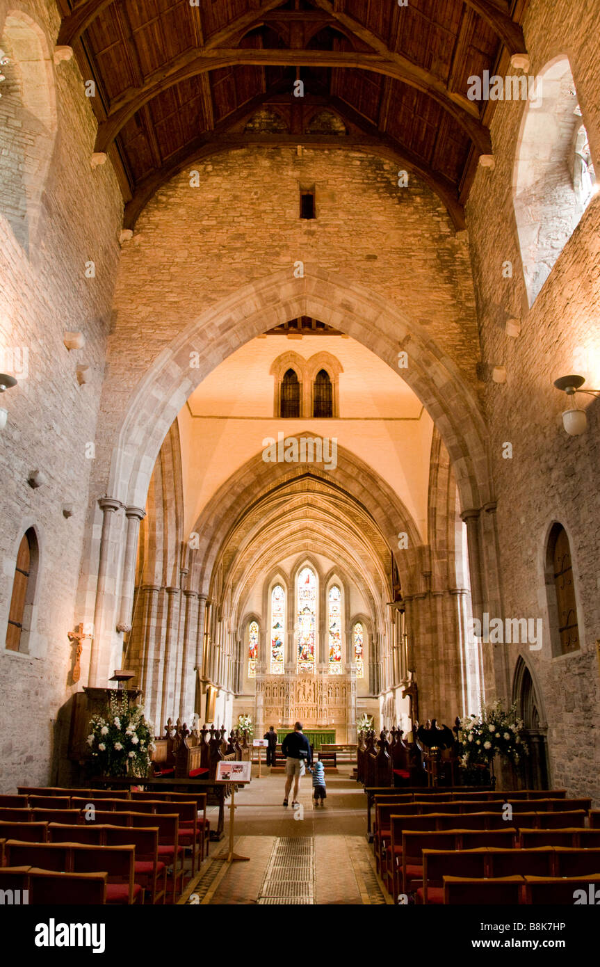 Die Cathedral Church of St John the Evangelist, Brecon, Wales, UK Stockfoto