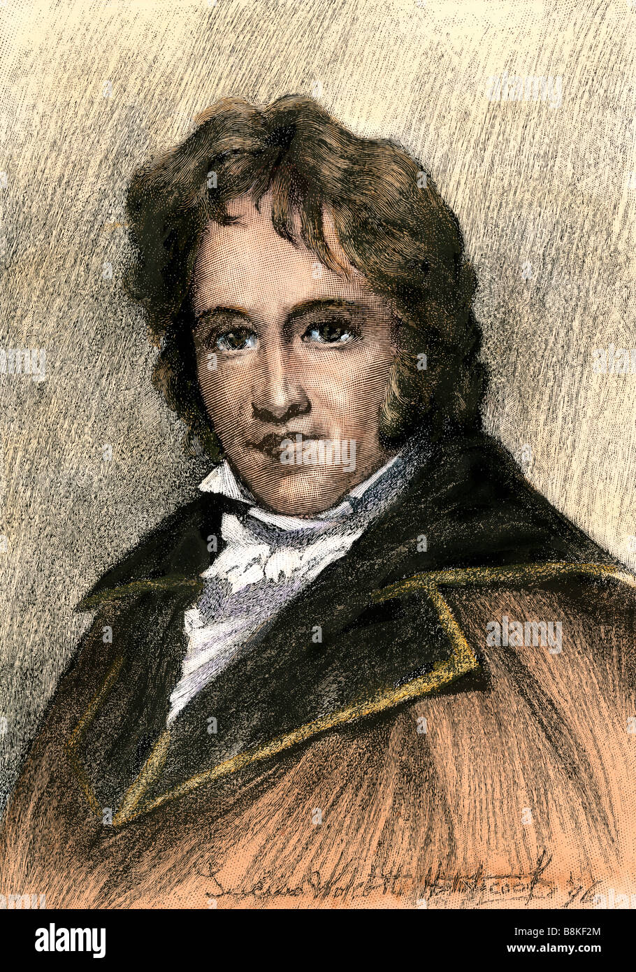 Friedrich Wilhelm Bessel. Handcolorierte halftone einer Abbildung Stockfoto