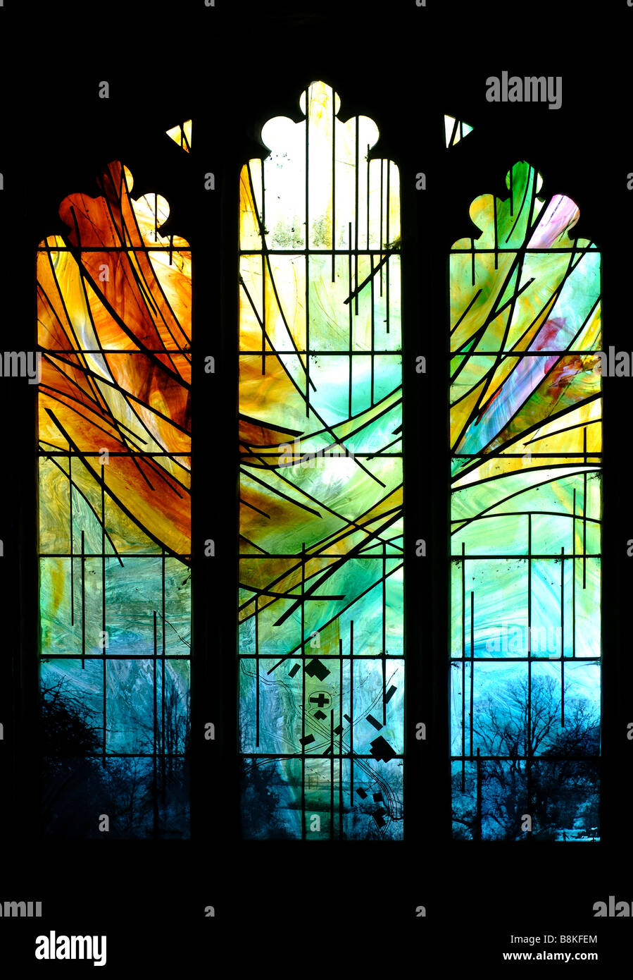 Fenster "Millennium" St. Michael und alle Engel Kirche, Winwick, Northamptonshire, England, UK Stockfoto