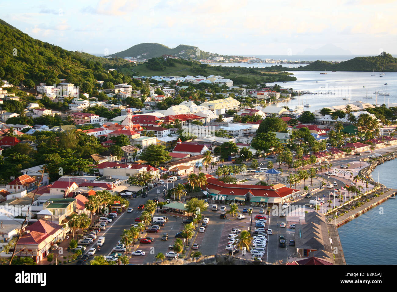 Übersicht von Marigot tagsüber der Karibik Insel Saint Martin auf den niederländischen Antillen Stockfoto