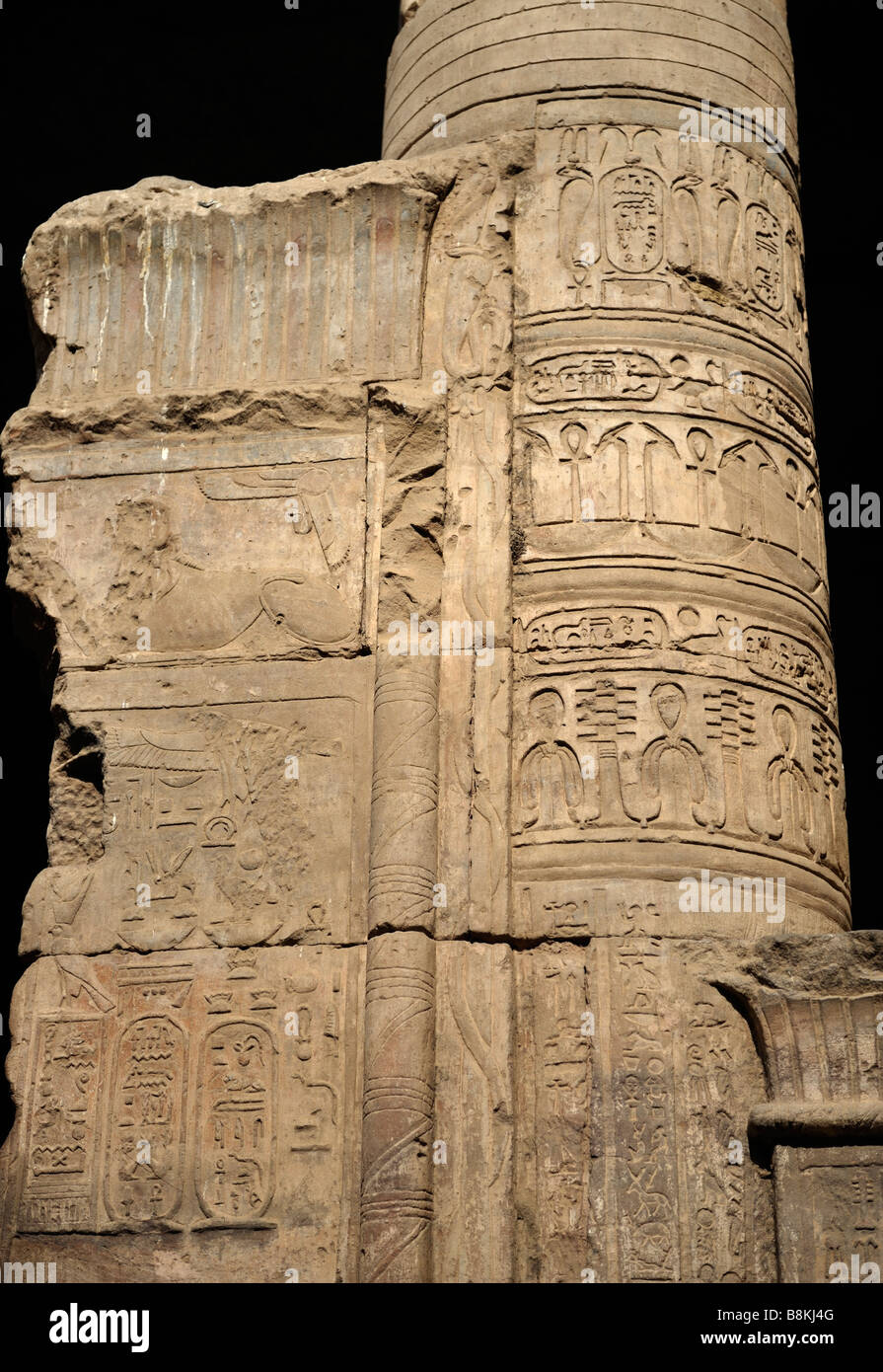 Kartuschen von Ptolemaios V Epiphanes (205-180 v. Chr.), Edfu Tempel, Ägypten 081120 33181 Stockfoto