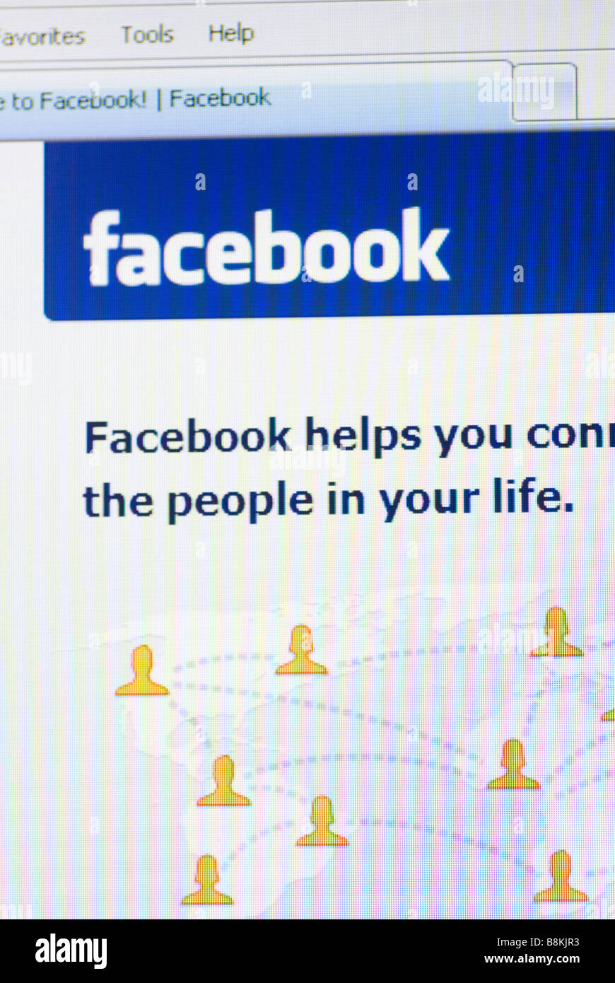 Facebook online-social-networking-Website auf einem Computer-Bildschirm Stockfoto