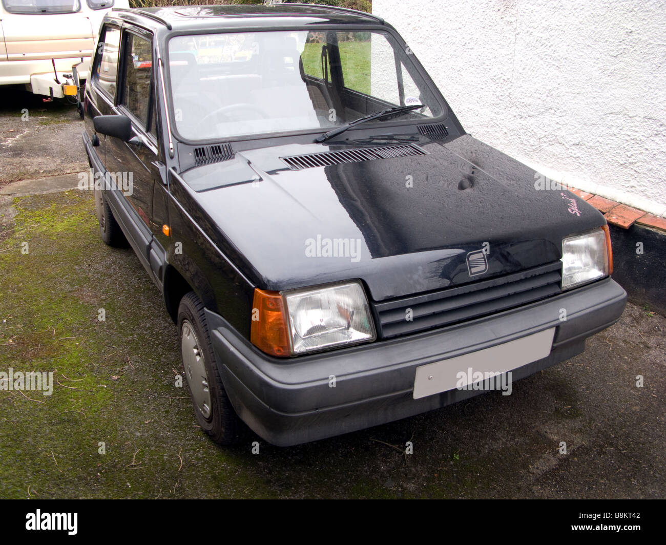 Die 1991 Seat Marbella Splash 850cc Stadtauto, eine zuverlässige Kleinwagen, die einfach zu pflegen und Spaß um zu laufen. Stockfoto