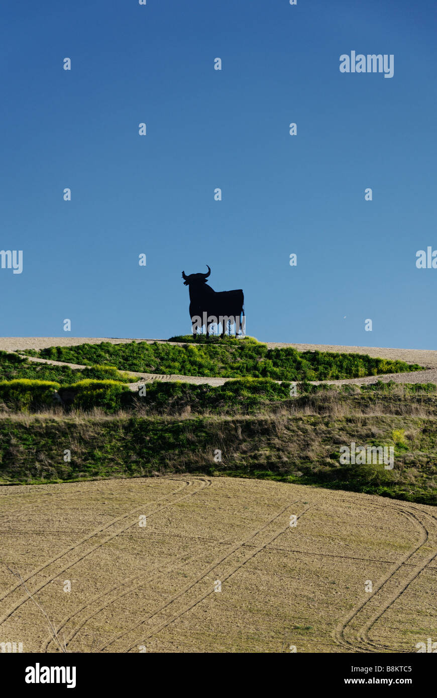 Berühmte Wahrzeichen der Osborne-Stier auf einem Hügel Spanien Stockfoto