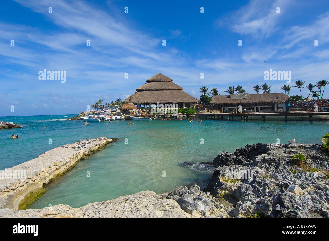 Strandbereich Xcaret Eco archäologischen Park Playa del Carmen Quintana Roo Zustand Mayan Riviera Halbinsel Yucatan Mexiko Stockfoto