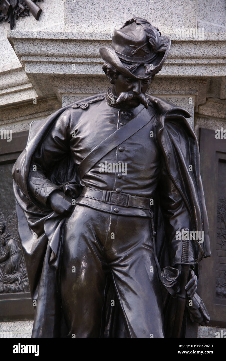 Skulptur des Bürgerkrieges Soldaten, Civil War Memorial Greenwood Cemetery in Brooklyn NY Stockfoto