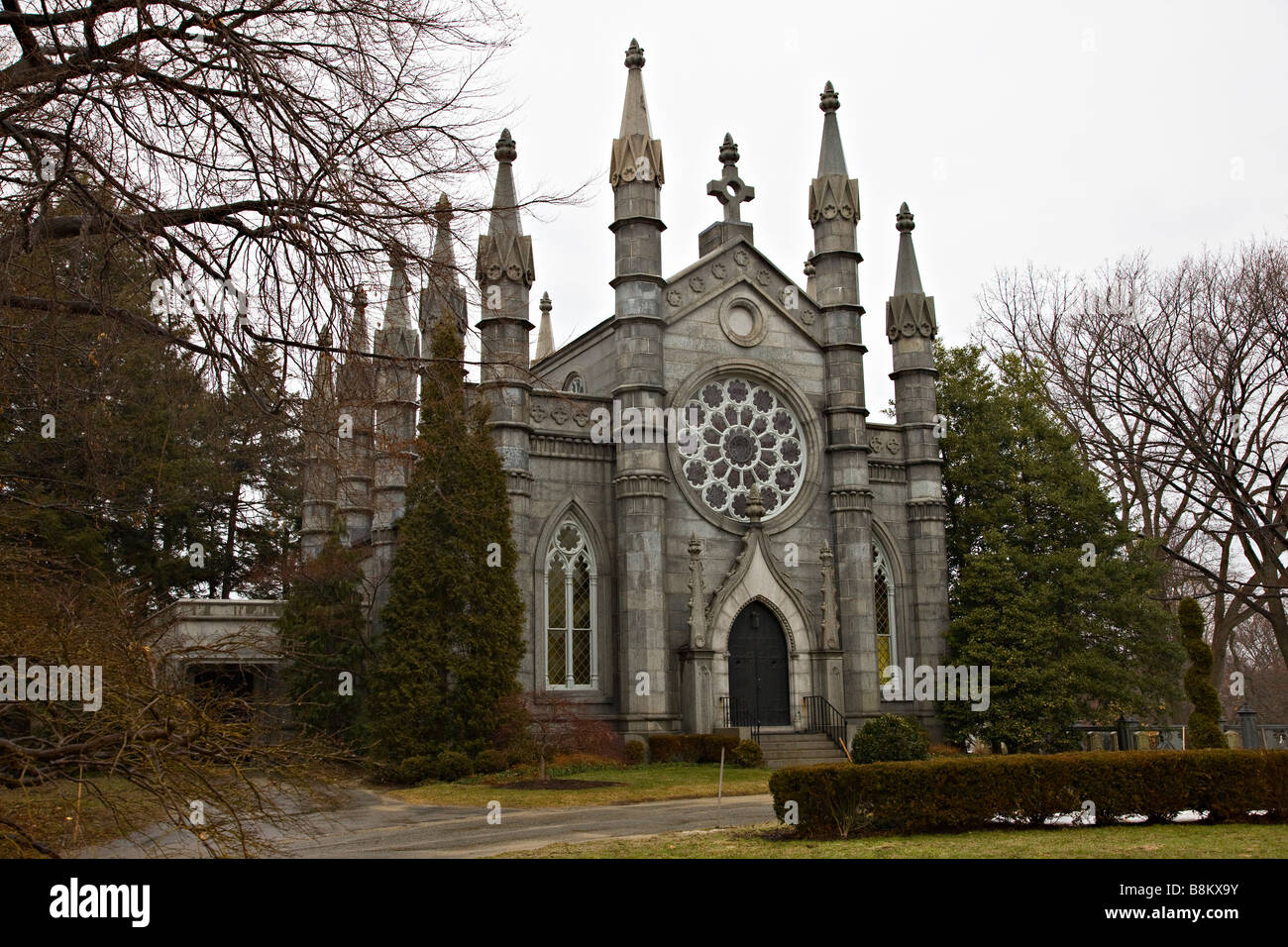 Bigelow Kapelle am Mt. Auburn Friedhof, Cambridge, Massachusetts, USA Stockfoto