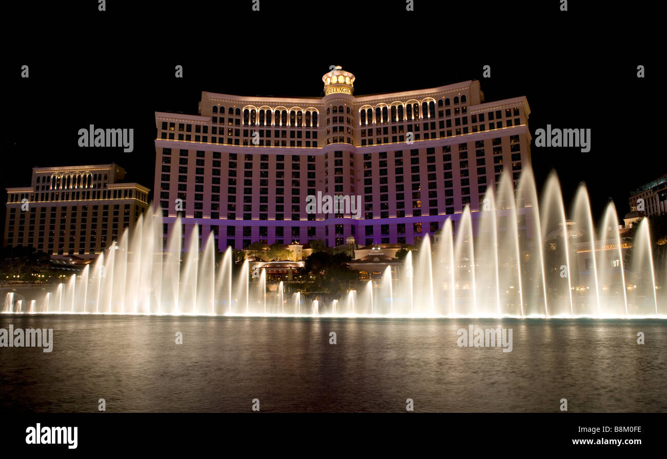 Brunnen im Bellagio Hotel und Casino am Las Vegas Strip, Nevada, USA Stockfoto