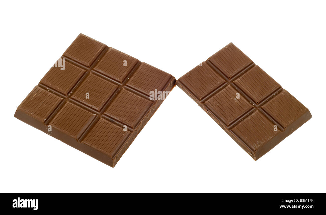 köstliche Schokolade isoliert auf weißem Hintergrund Stockfoto