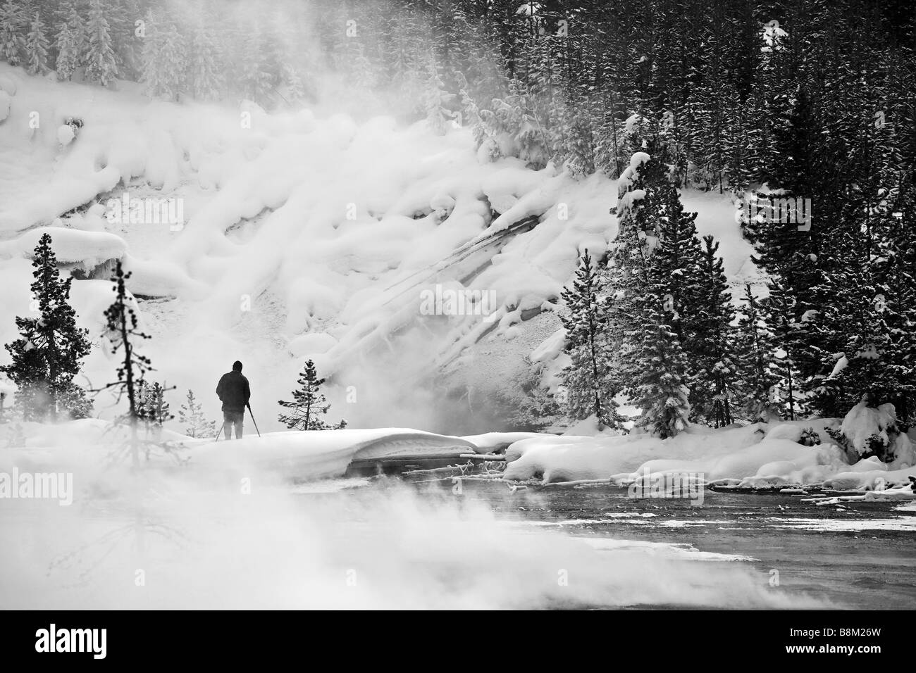 Yellowstone-Nationalpark im Winter Stockfoto