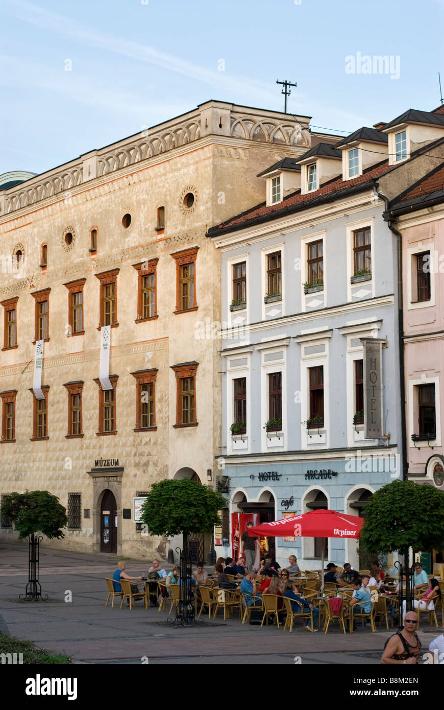 Ansicht der wichtigsten Platz von Banska Bystrica (Námestie SNP) Stockfoto