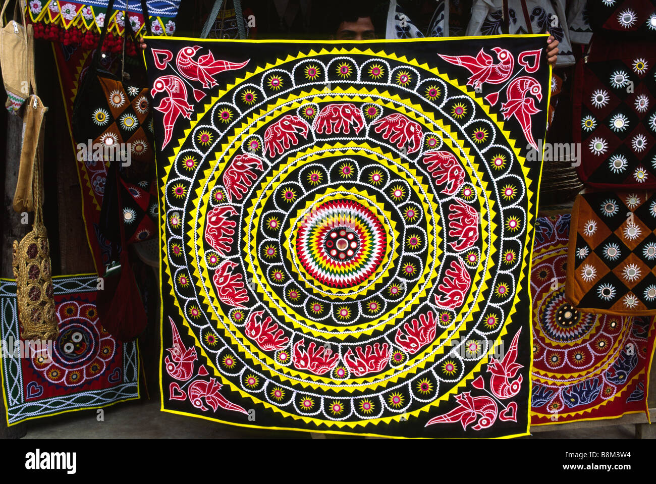Eine Applikation Textile typisch für die Stadt Pipli in Orissa, Indien Stockfoto