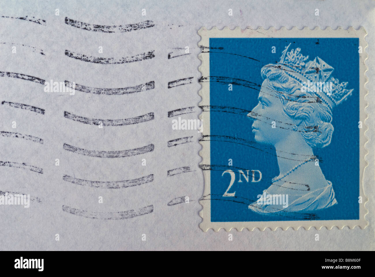 Zweite Klasse britische Briefmarke Stockfoto