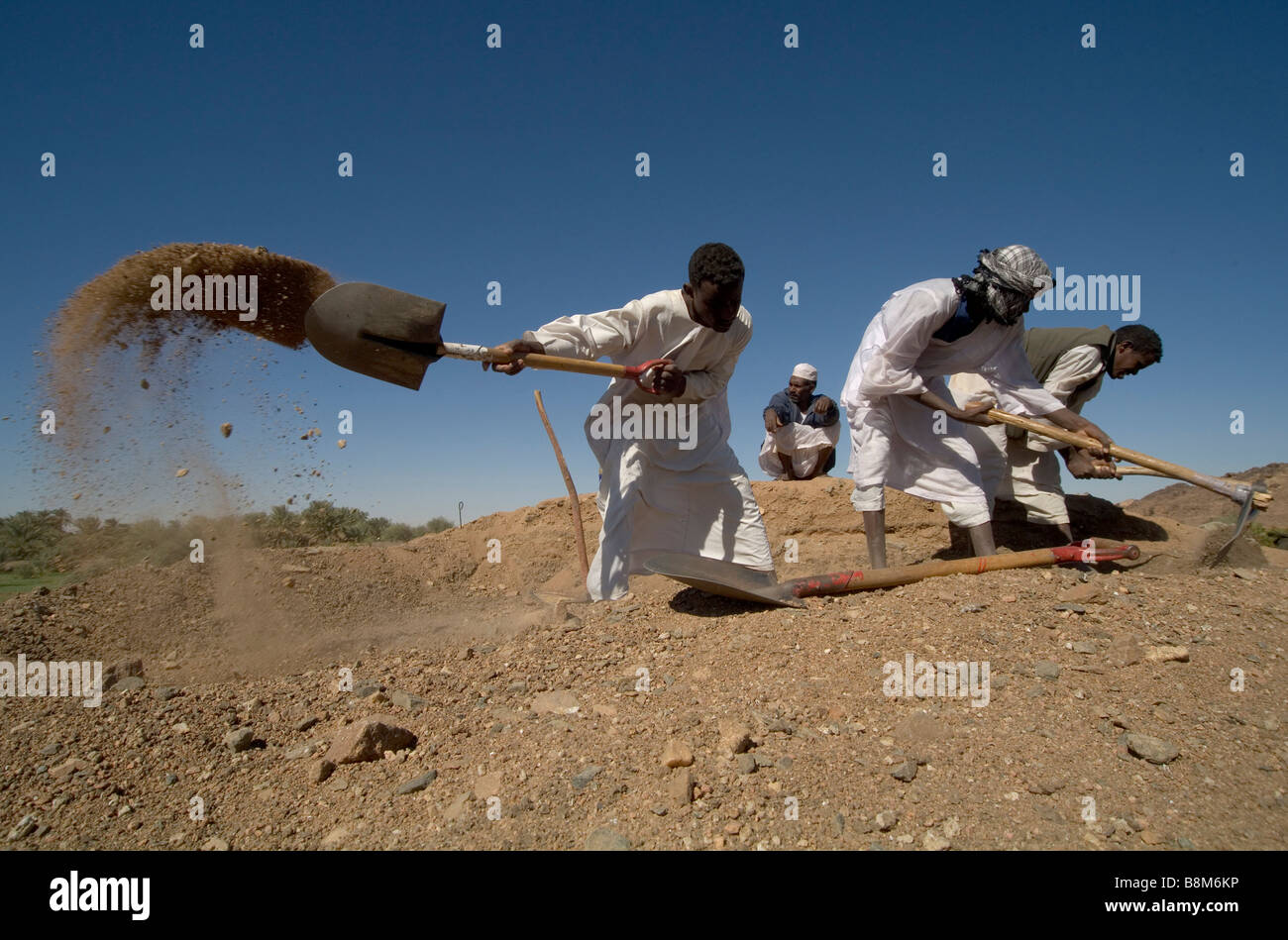 Archäologische Ausgrabungen in Shemkhya bei der 4. Nil Catharact Region Nubien Sudan. Vermessung für die Kirche aus dem 10. Jahrhundert Stockfoto