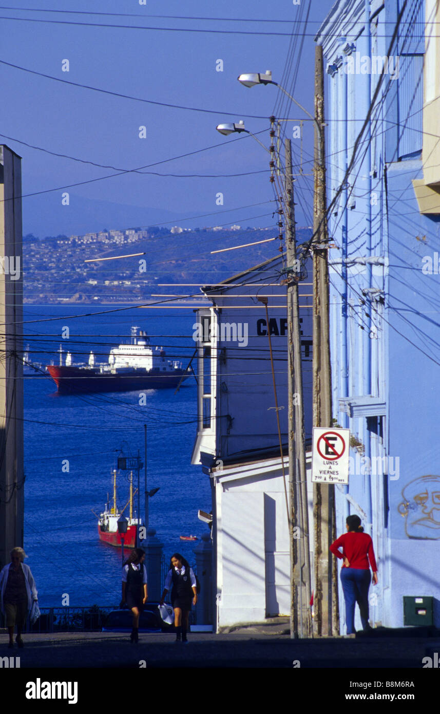 Templeman Straße Cerro Concepción Valparaíso Chile Stockfoto