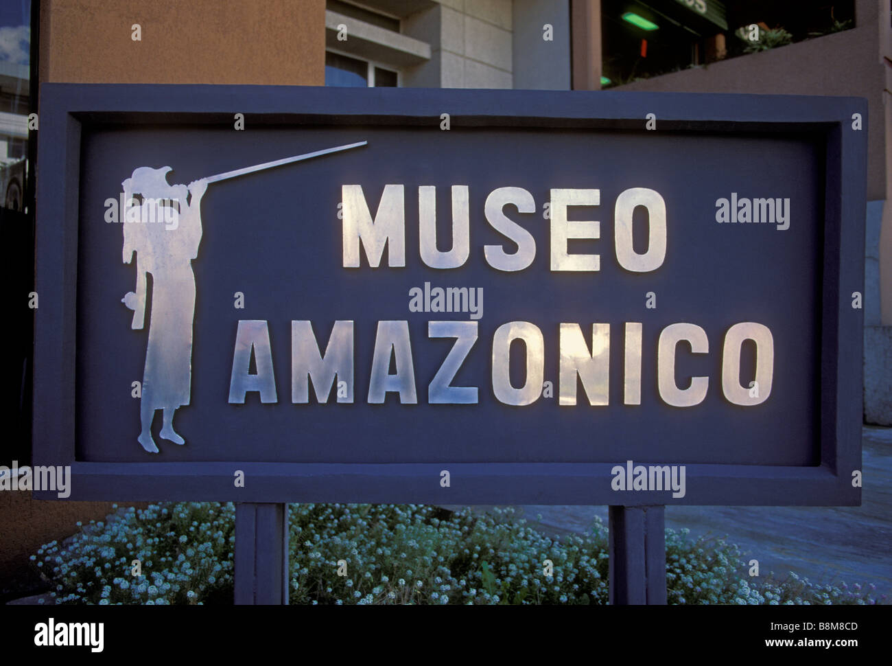Zeichen, Museo Amazonico, Amazon Museum, Quito, Provinz Pichincha, Ecuador, Südamerika Stockfoto