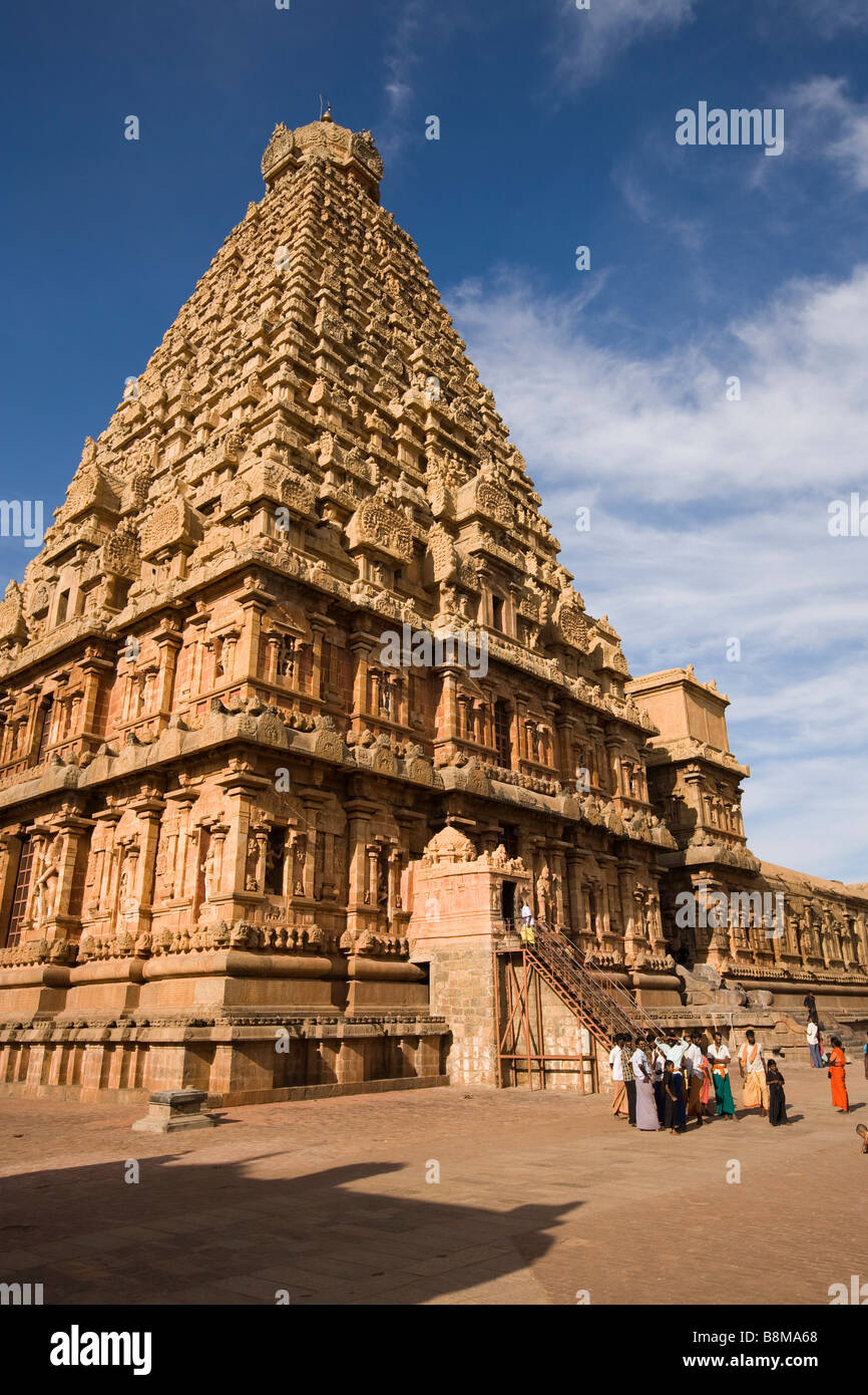 Indien-Tamil Nadu Thanjavur Brihasdishwara Tempel sikhara Stockfoto
