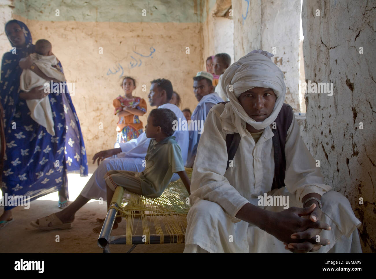 Menschen bei der 4. Nil Catharact Region Nubien Sudan Stockfoto