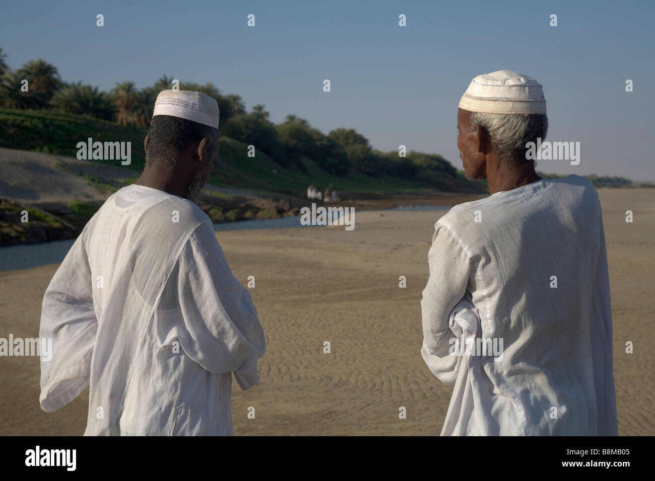 Männer bei der 4. Nil Catharact Region Nubien Sudan Stockfoto