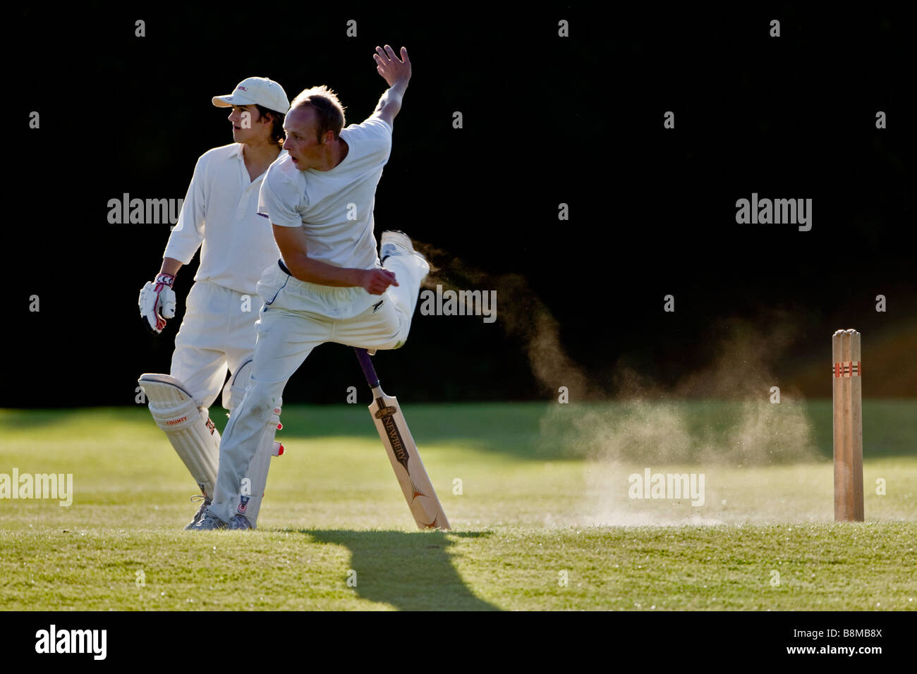 schnelle bowler Stockfoto