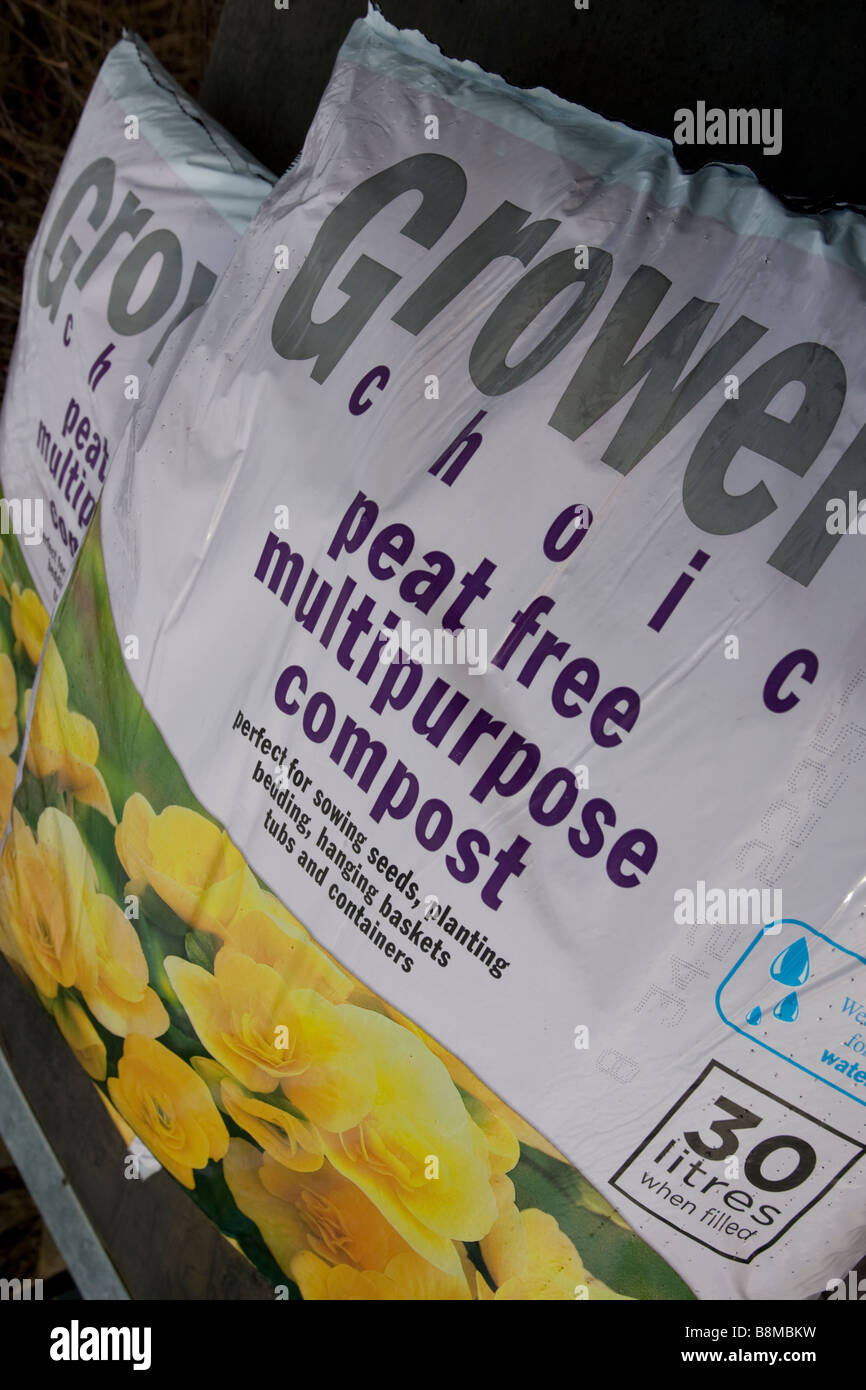 Tasche von Torf frei Tcl/TK Zweck Züchter Kompost UK Stockfoto