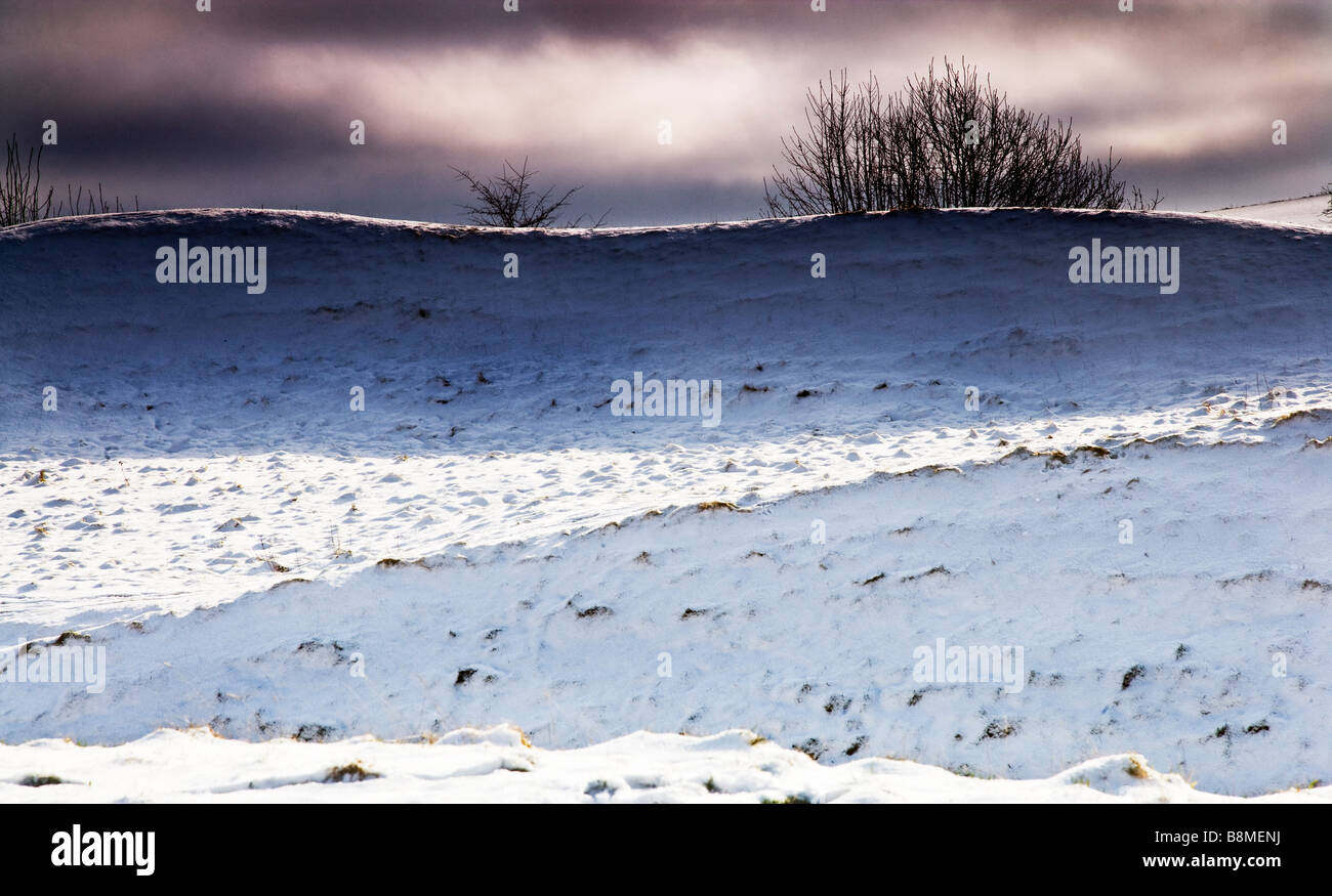Eine schneereiche Winter Landschaft Szene in Wiltshire England UK Stockfoto