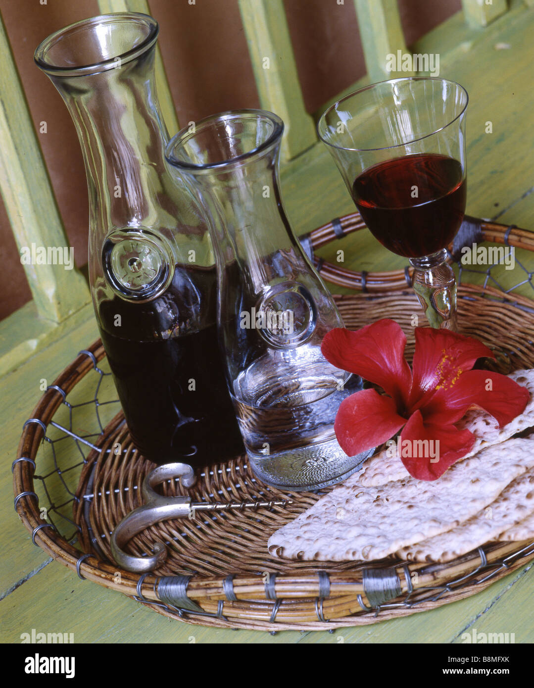 Wein und Wasser Stockfoto