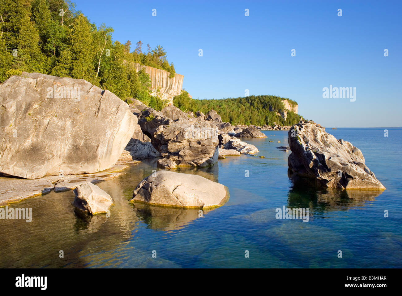 Nordamerika Kanada Ontario Lake Huron Georgian Bay Niagara Escarpment auf halbem Weg Log Dump Stockfoto