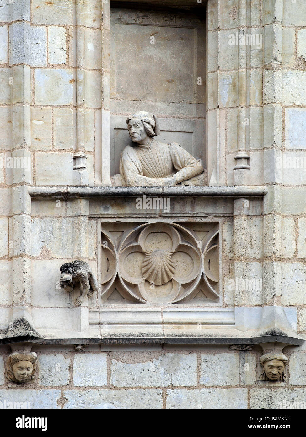 Die Fassade des Palais Jacques Coeur, Bourges, Frankreich. Stockfoto