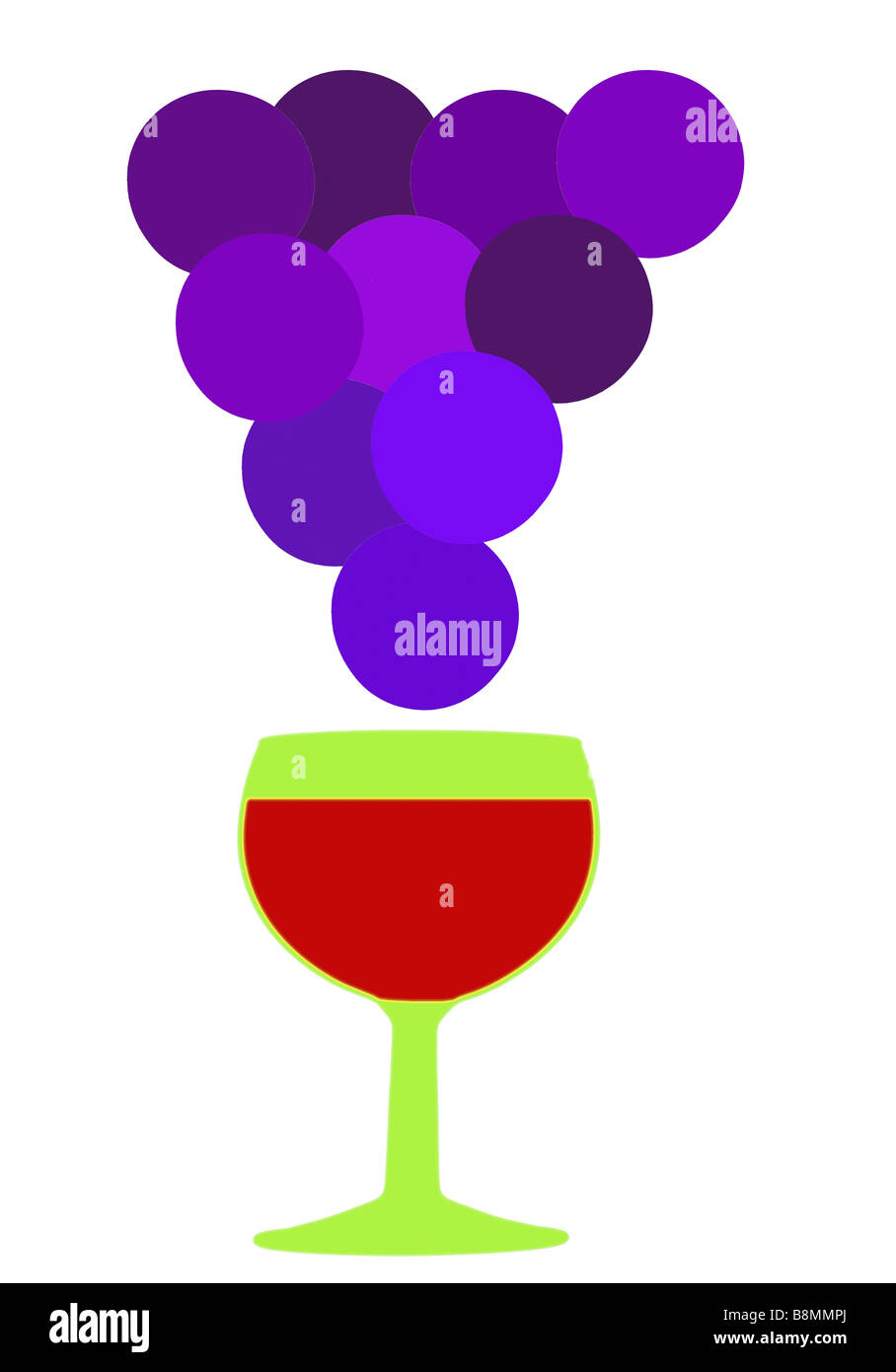 Trauben und Wein Grafik Stockfoto