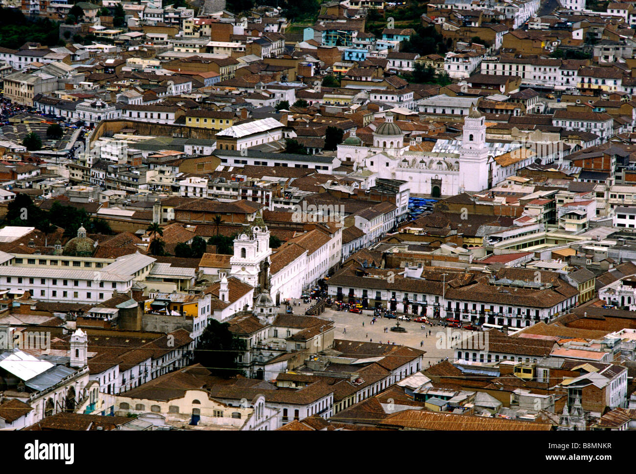 Ansicht von oben, Übersicht, Blick vom Panecillo Hügel Panecillo Hill, Quito, Provinz Pichincha, Ecuador, Südamerika Stockfoto