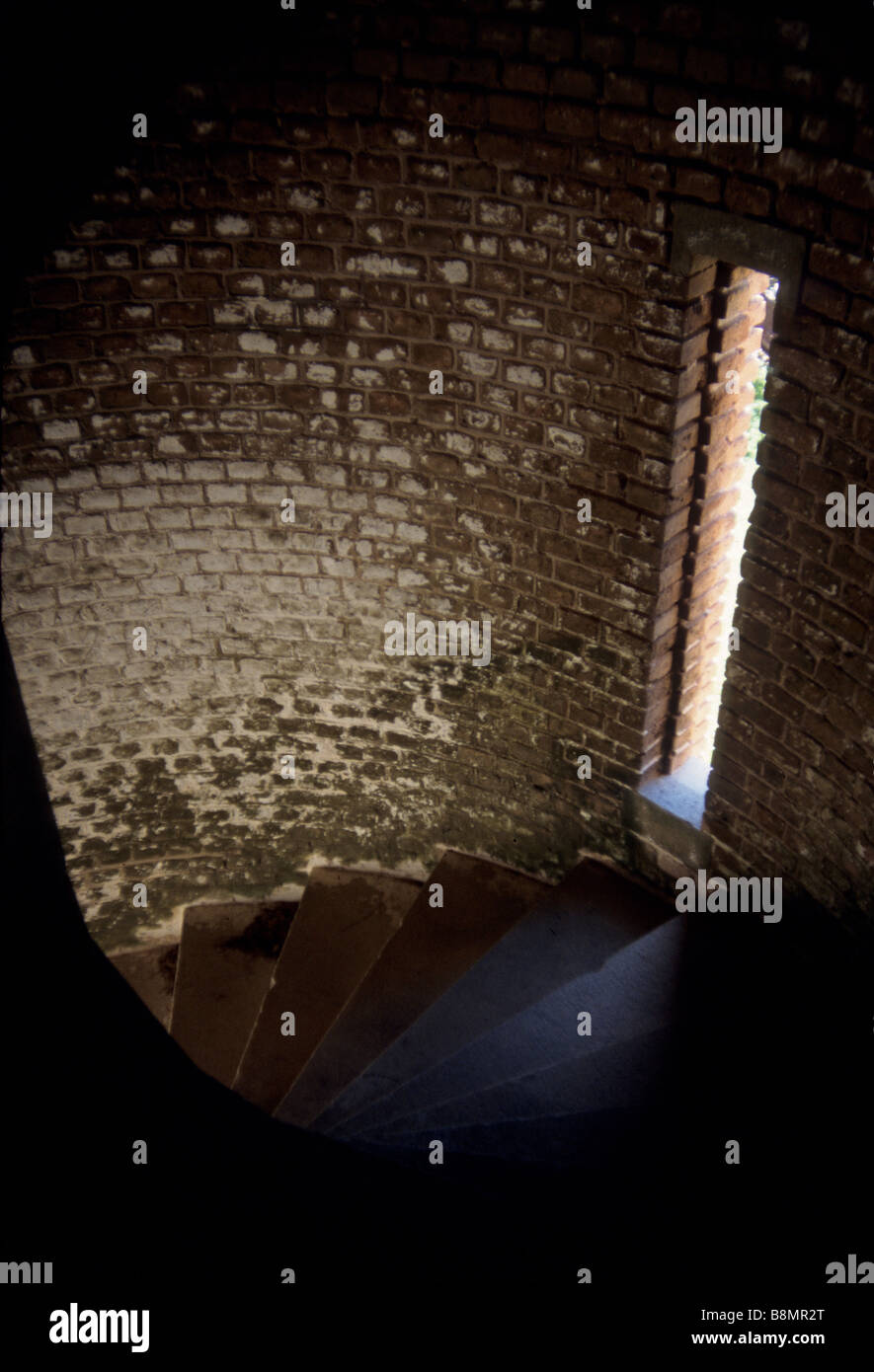 Gemauerte Wendeltreppe am Fort Jefferson auf Garden Key, Dry Tortugas Nationalpark, 70 Meilen westlich von Key West, Florida Stockfoto