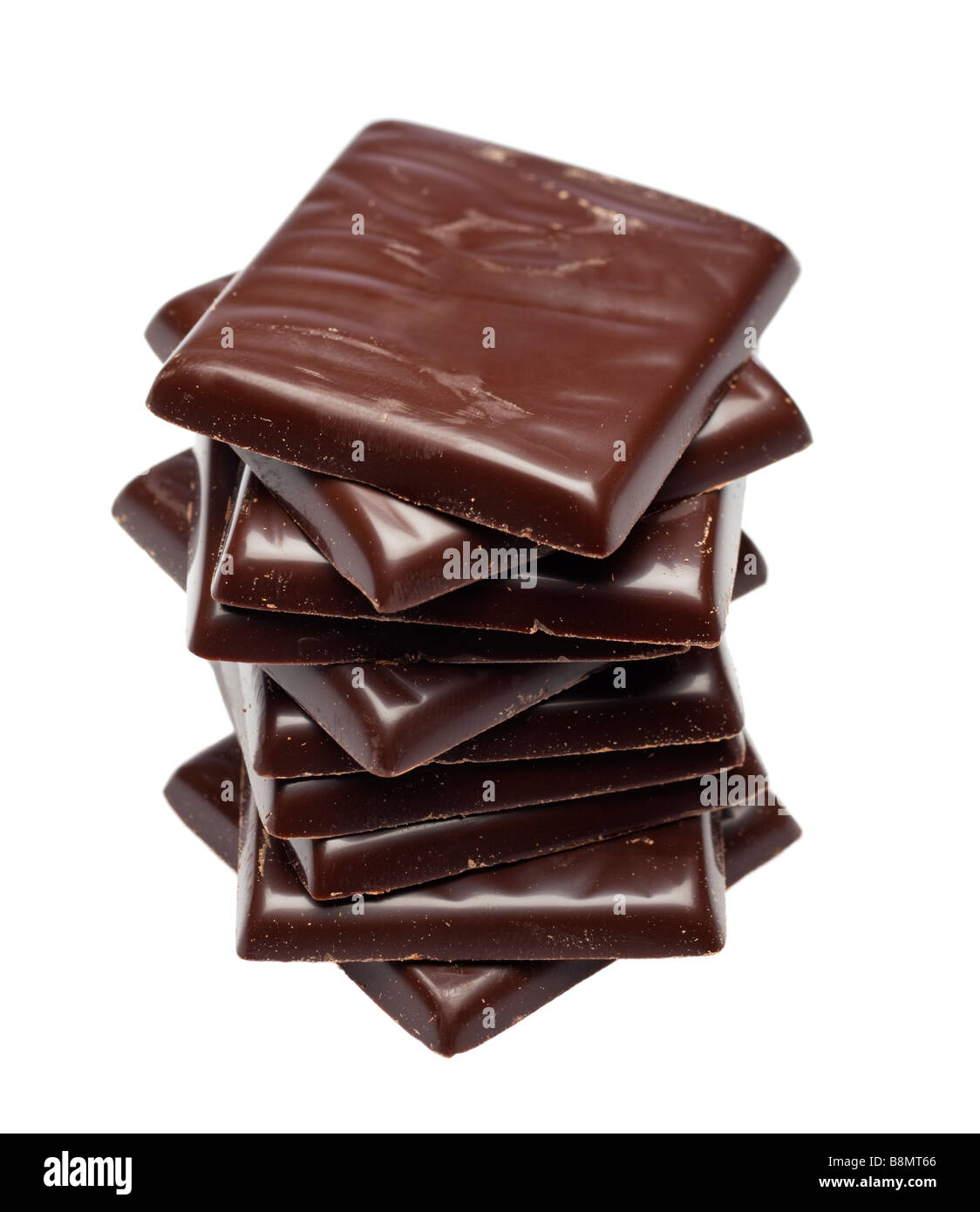 Stapel von dunkler Schokolade nach acht Dinner mints Ausschnitt Stockfoto