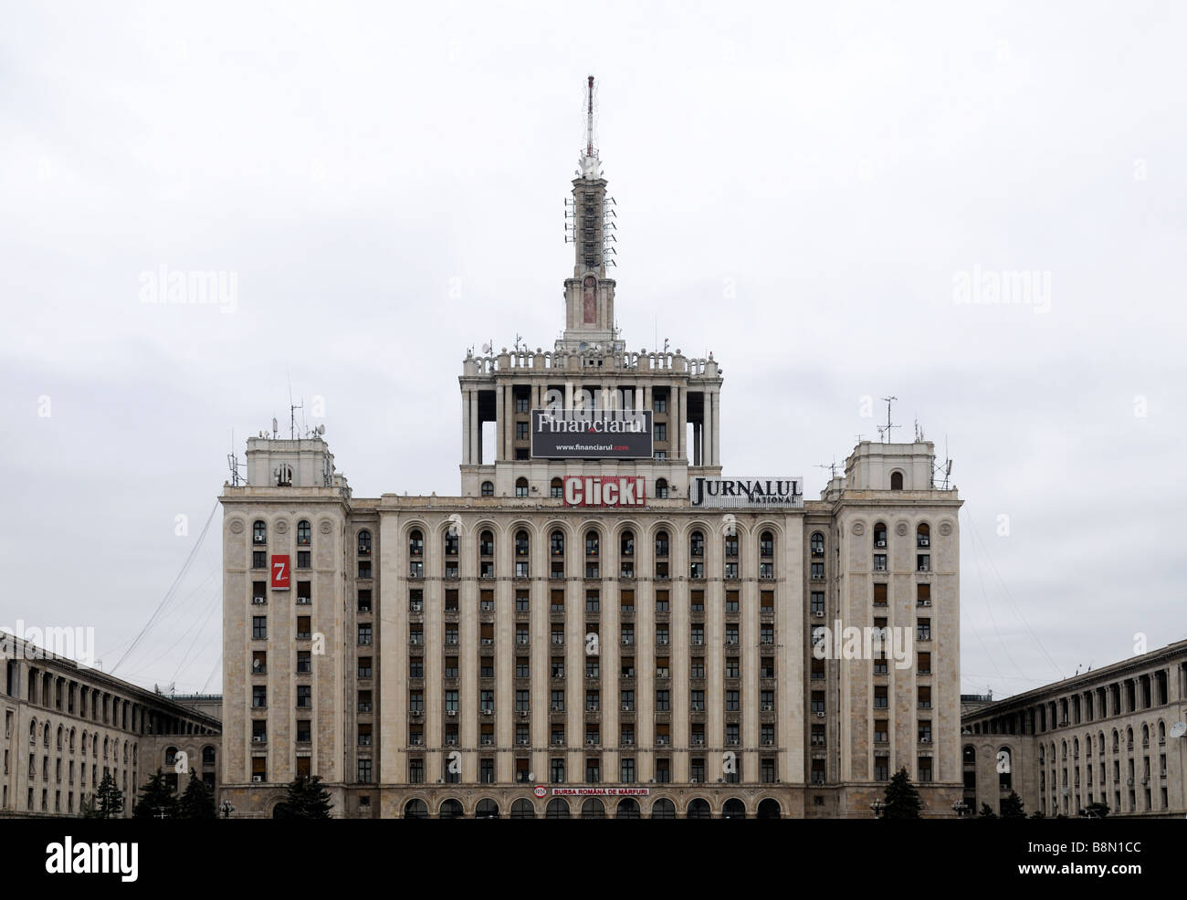 Haus der freien Presse entfernte Skyline Blick auf Casa Presei Libere Hauptsitz der verschiedenen Medien Verkaufsstellen Rumanien Stockfoto