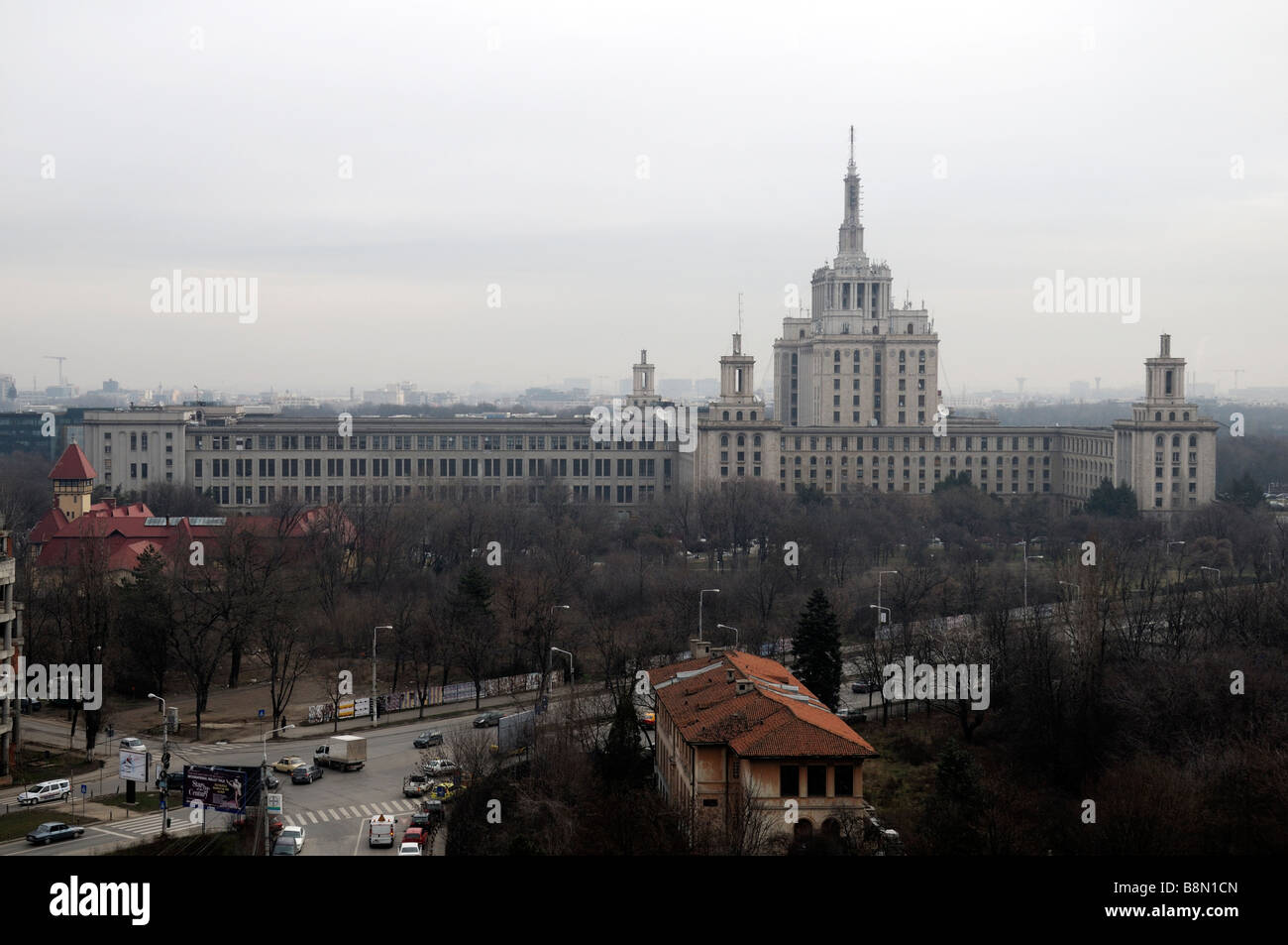 Haus der freien Presse entfernte Skyline Blick auf Casa Presei Libere Hauptsitz der verschiedenen Medien Verkaufsstellen Rumanien Stockfoto