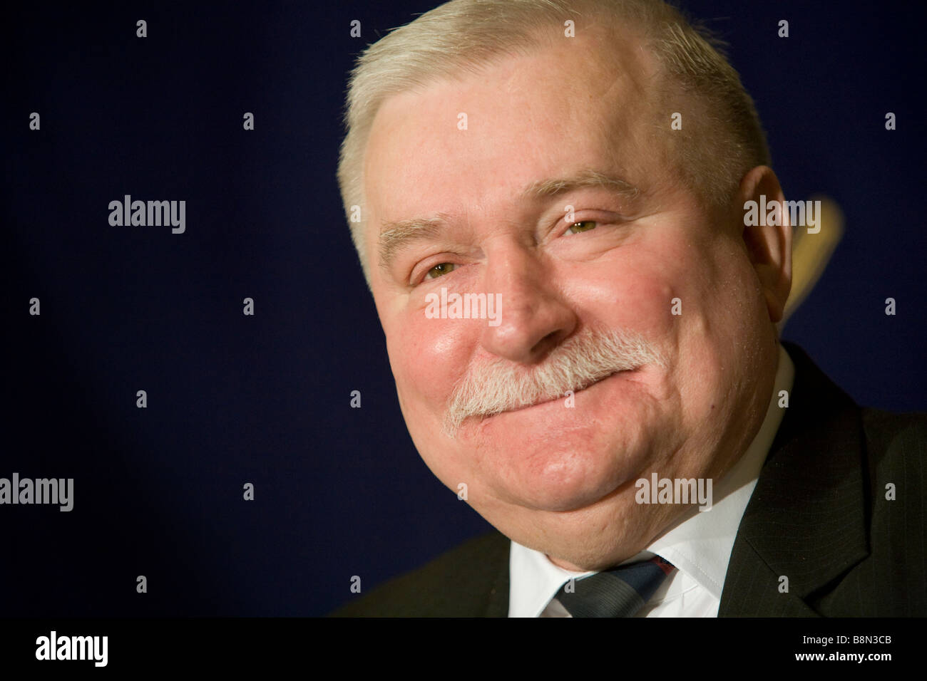 Lech Walesa, ehemaliger Präsident von Polen und Vorsitzender der Solidarität. Stockfoto