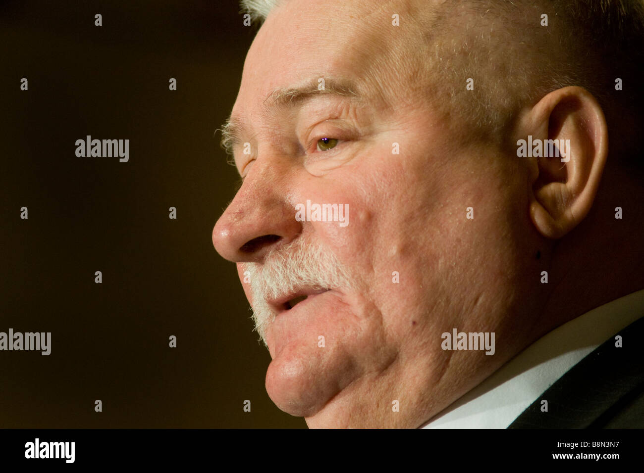 Lech Walesa, ehemaliger Präsident von Polen und Vorsitzender der Solidarität. Stockfoto