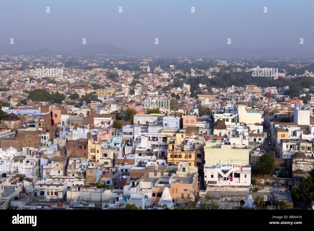 Blick über die alte Stadt von udaipur Stockfoto