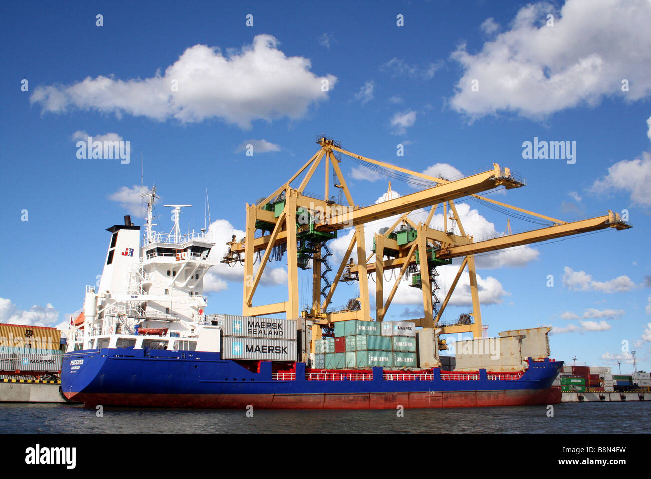 Werften und Docks in Klaipeda in Litauen Stockfoto