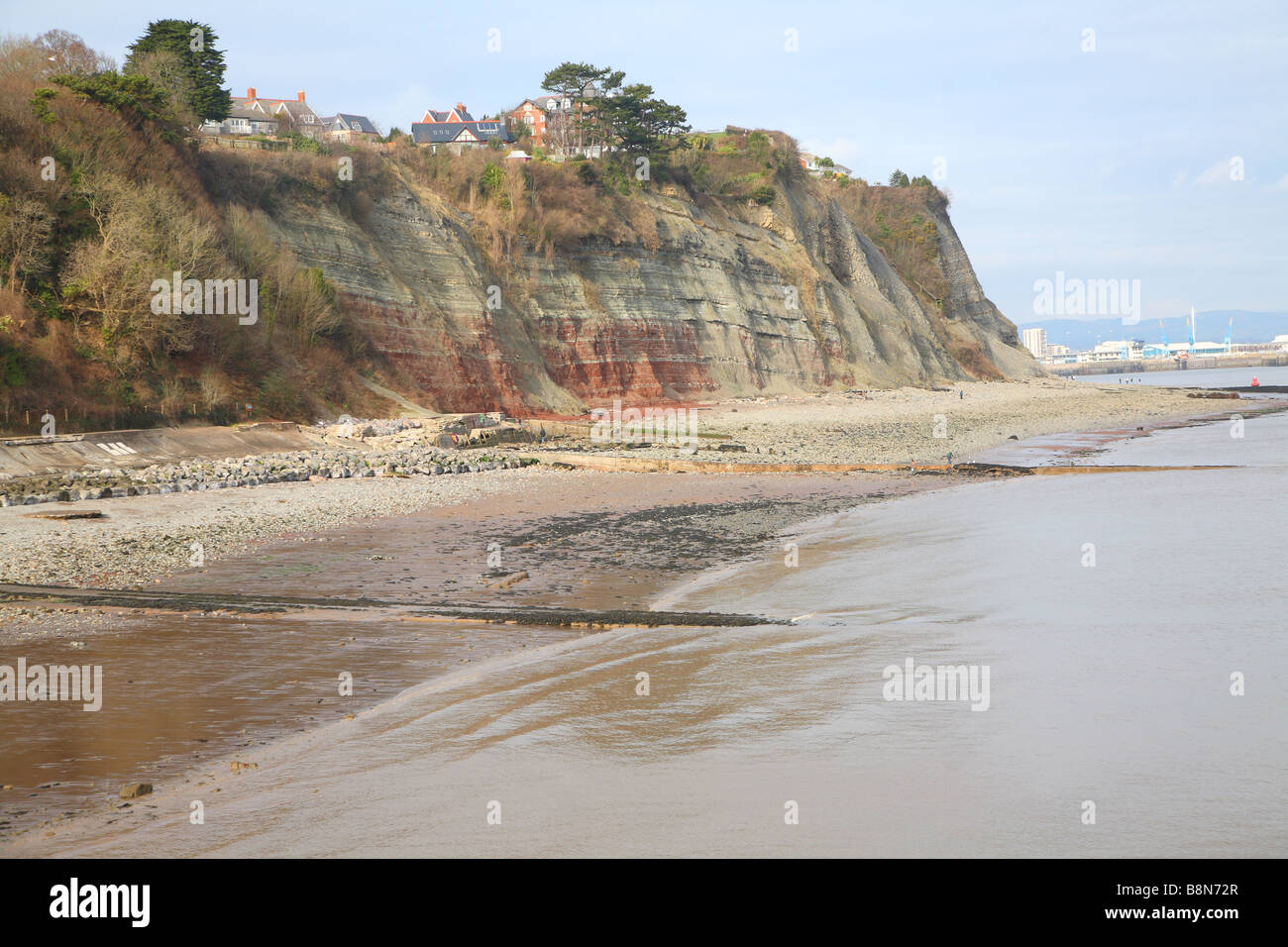 Landzunge Erosion von Sedimentgestein Penarth Kopf Penarth South Wales Stockfoto