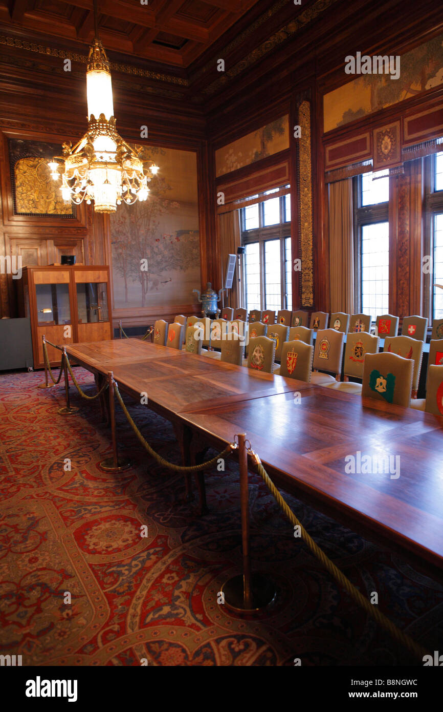 Zimmer im japanischen Stil, Innenraum der Friedenspalast, internationaler Gerichtshof, World Court, den Haag, Niederlande Stockfoto