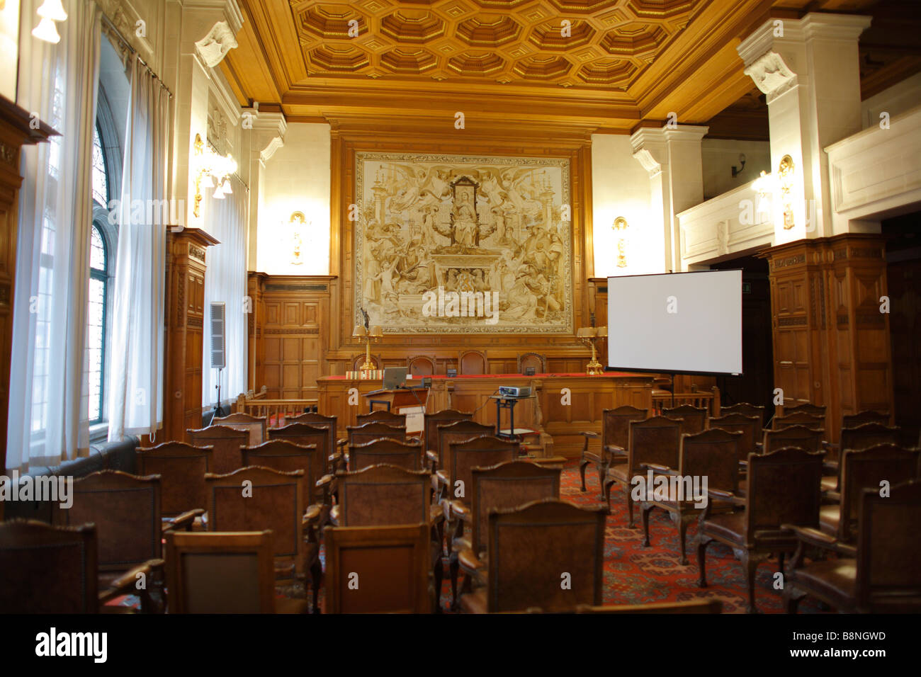Permanent Court of Arbitration, Innere des Friedenspalast, internationaler Gerichtshof, World Court, den Haag, Holland Stockfoto