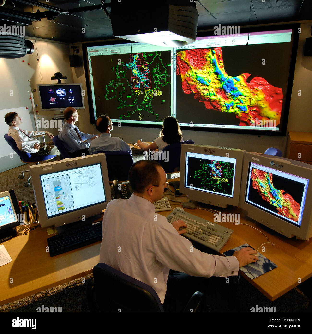 3D Visualisierung und geologische Modellierung Suite von Geologen verwendet, um die Interpretation seismischer Daten aus einem Ölfeld Stockfoto