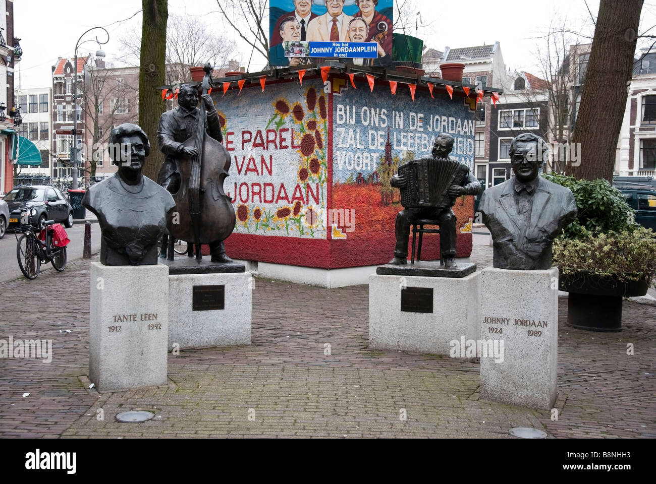 Bronze-Skulpturen von holländischen Musiker Amsterdam Stockfoto