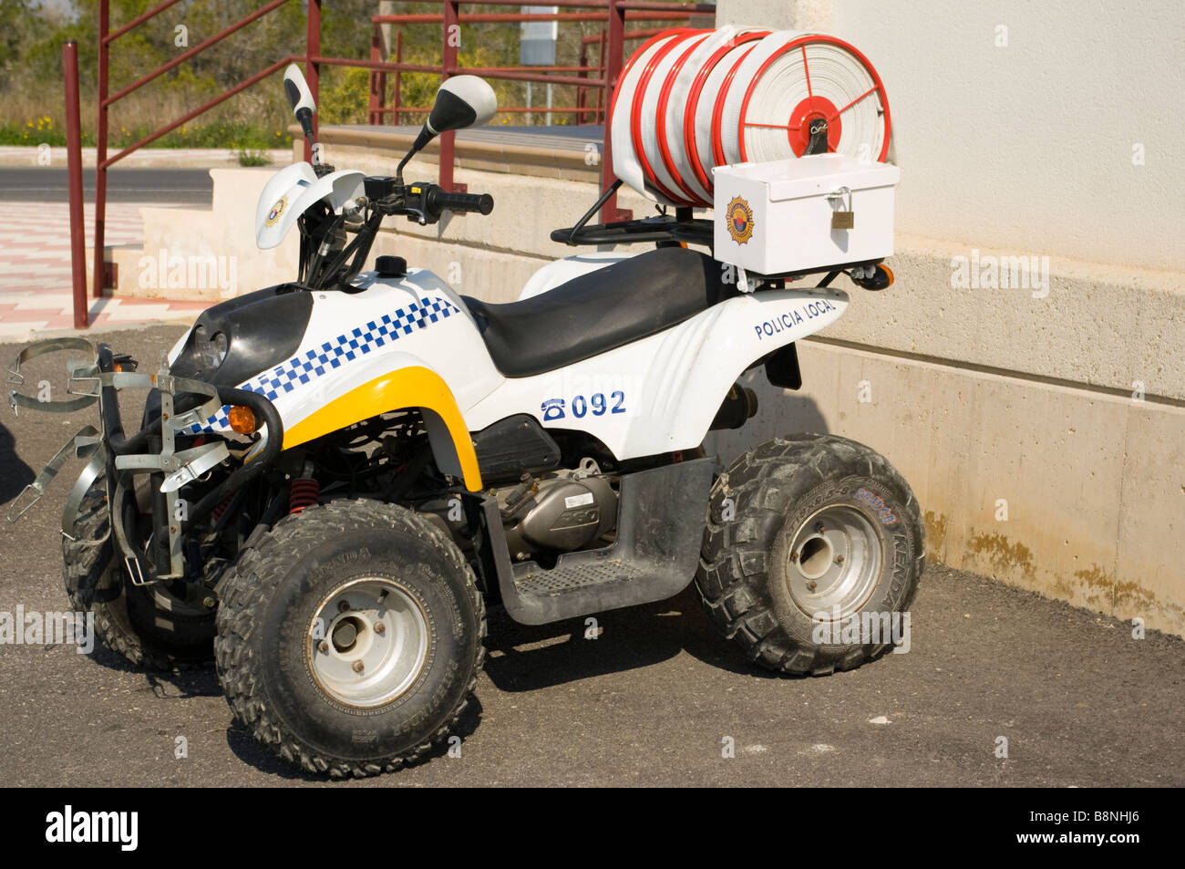 Spanischen lokalen Polizei Quad Bike Motorrad Spanien Stockfoto